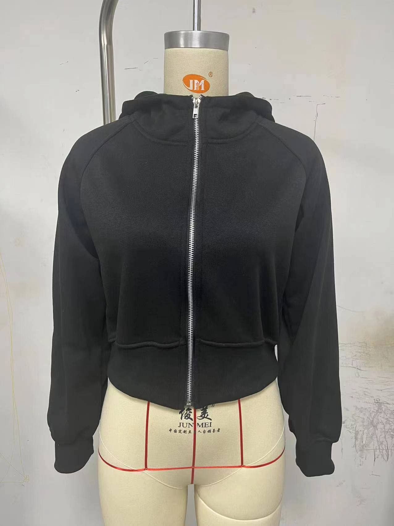 CWOHOL0366_Zip-Up Long Sleeve Casual Hoodie Top