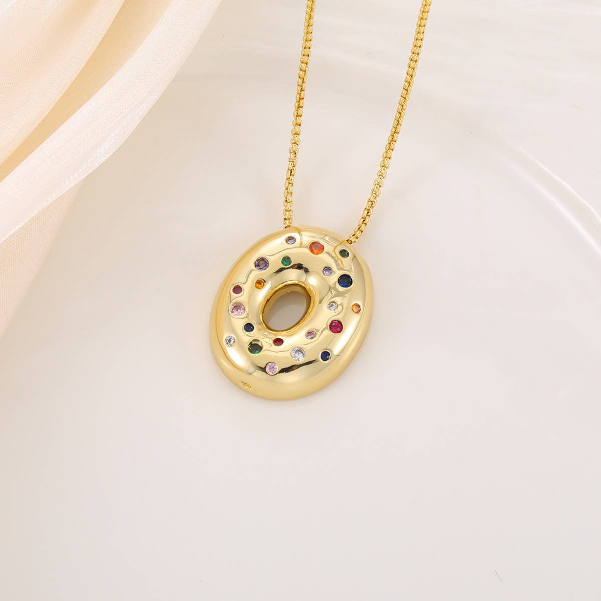 Creative Glossy Colorful Letter Pendant Necklace