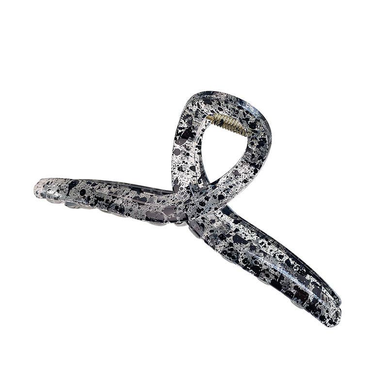 Hollowed-out retro ink dot clipper hair clips