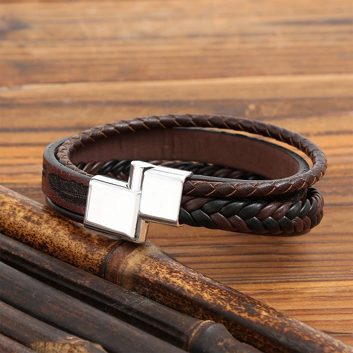 NEW FEATHER ALLOY BUCKLE BRACELET