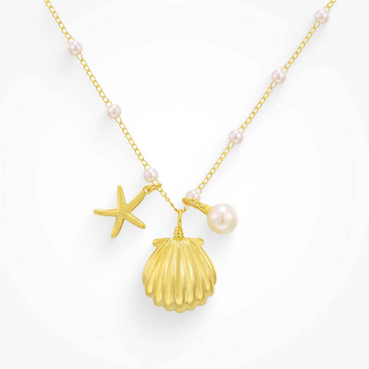 NEW FASHION RETRO SHELL PEARL STYLE NECKLACE
