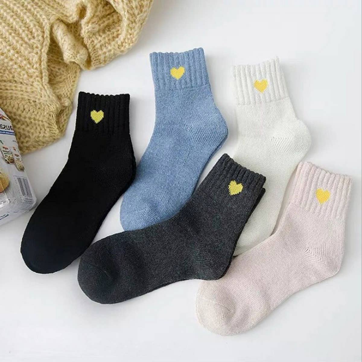 WINTER COLOR MATCHING 5 PAIRS OF SOCKS PER PACK