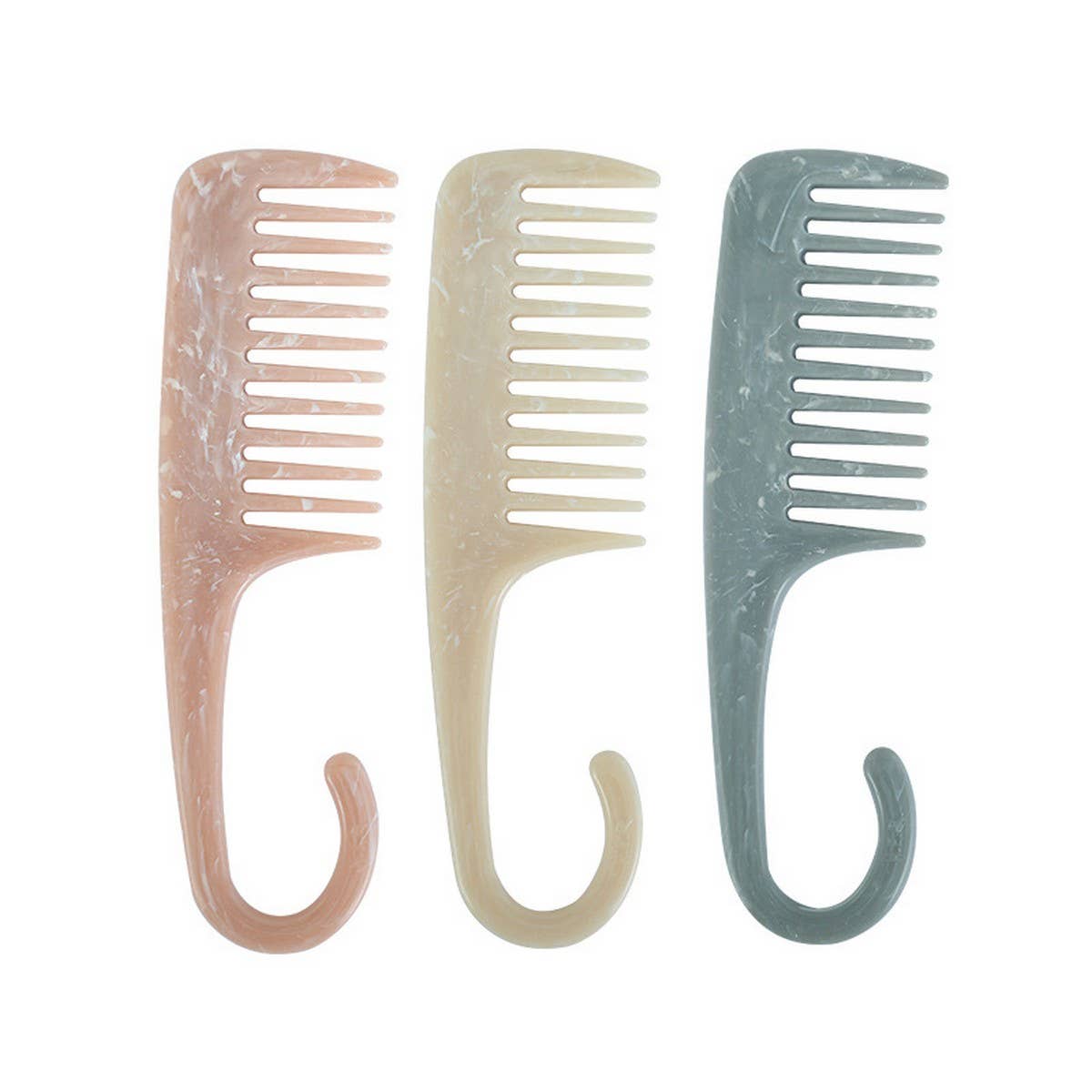 CURVED HOOK WIDE TEETH ANTI-STATIC MASSAGE COMB