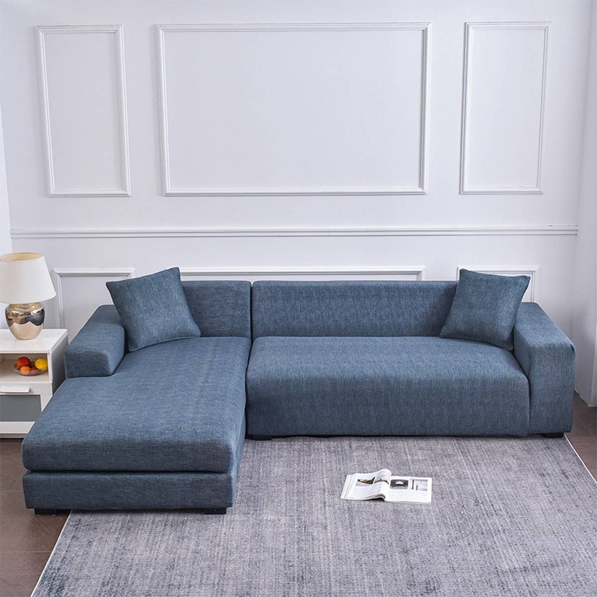 Printed Milk Silk Sofa Cover, Stretch & Full Fit_CWMM8325