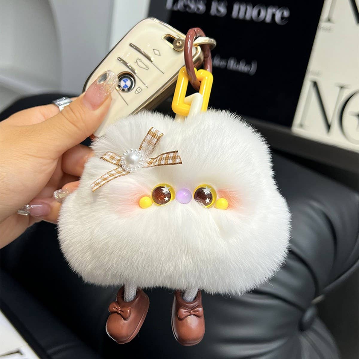 CUTE PLUSH CLOUD CAR KEYCHAIN BAG PENDANT