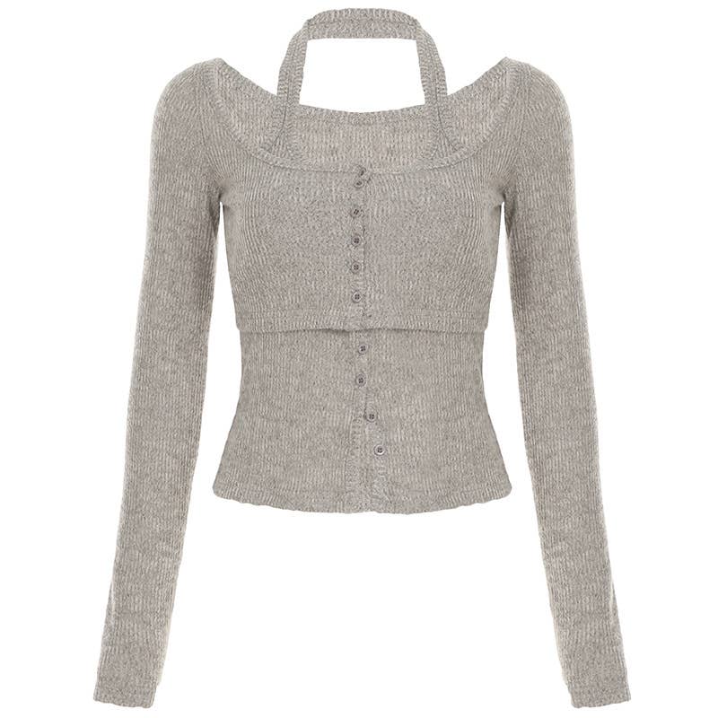 Two sexy fake items with solid U-neck necklaces