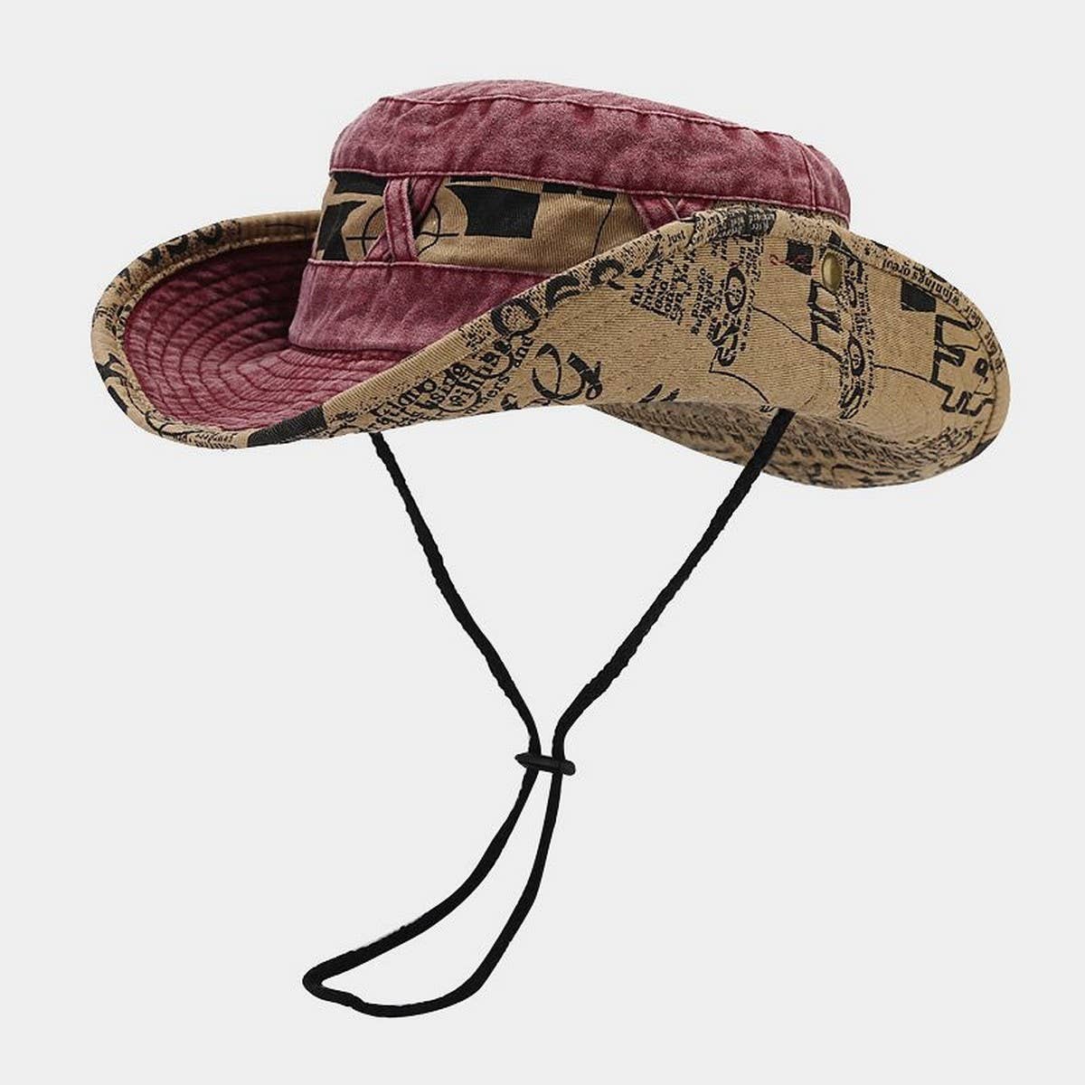 Washed Cotton Floral Cowboy Sun Hat ? Wide Brim_CWAH3829