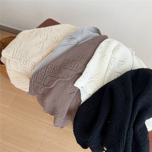 Knit Triangle Shawl Wrap for Summer Air Rooms