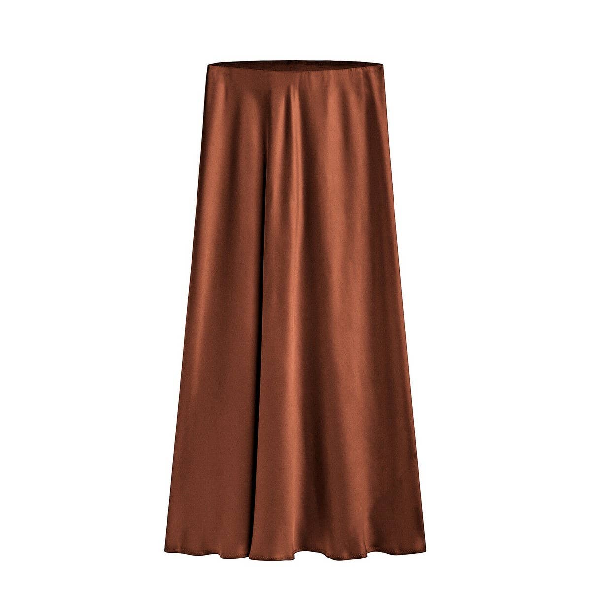 ACETATE SATIN SKIRT HIGH WAIST SLIT MAXI SKIRT_CWAB4804