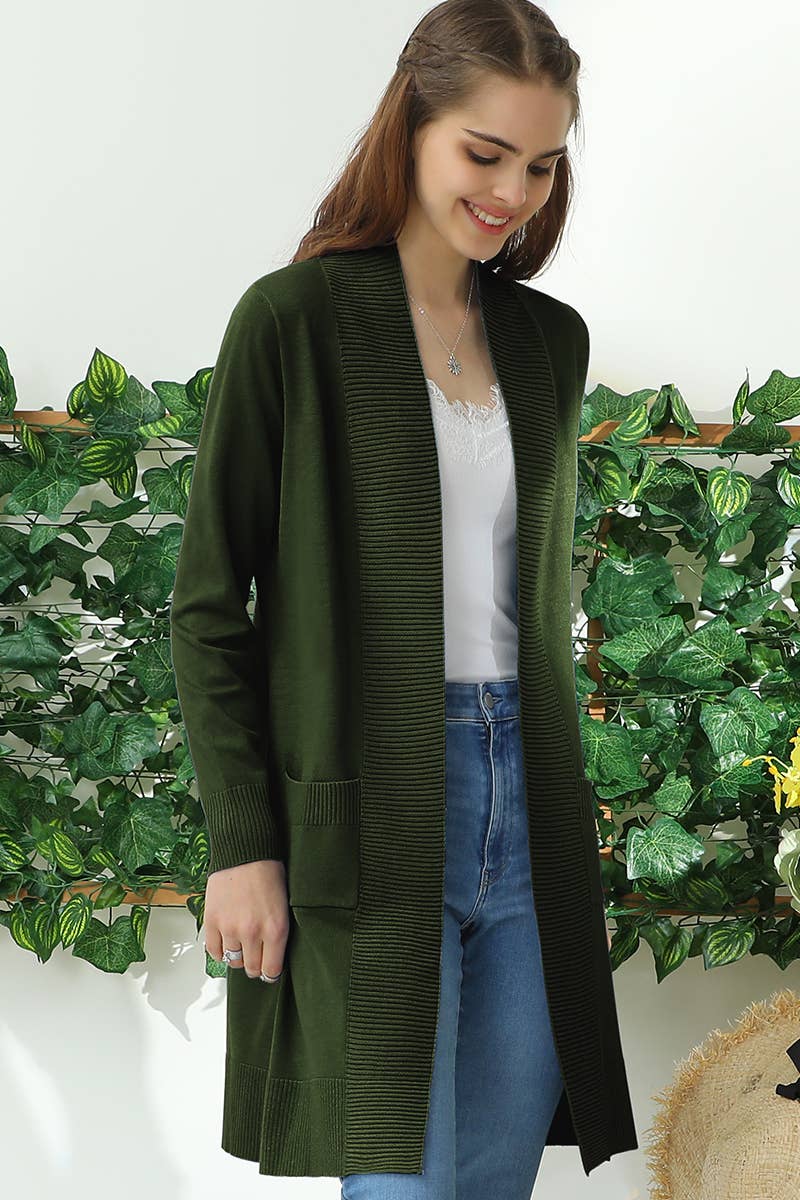 AWOCAL311_LONG SLEEVE OPEN FRONT CARDIGAN WITH SIDE POCKETS