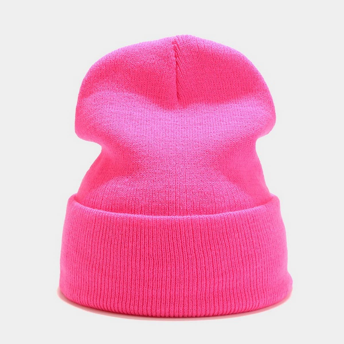 SOLID COLOR KNITTED HAT WITH CUFFS_CWAH1578