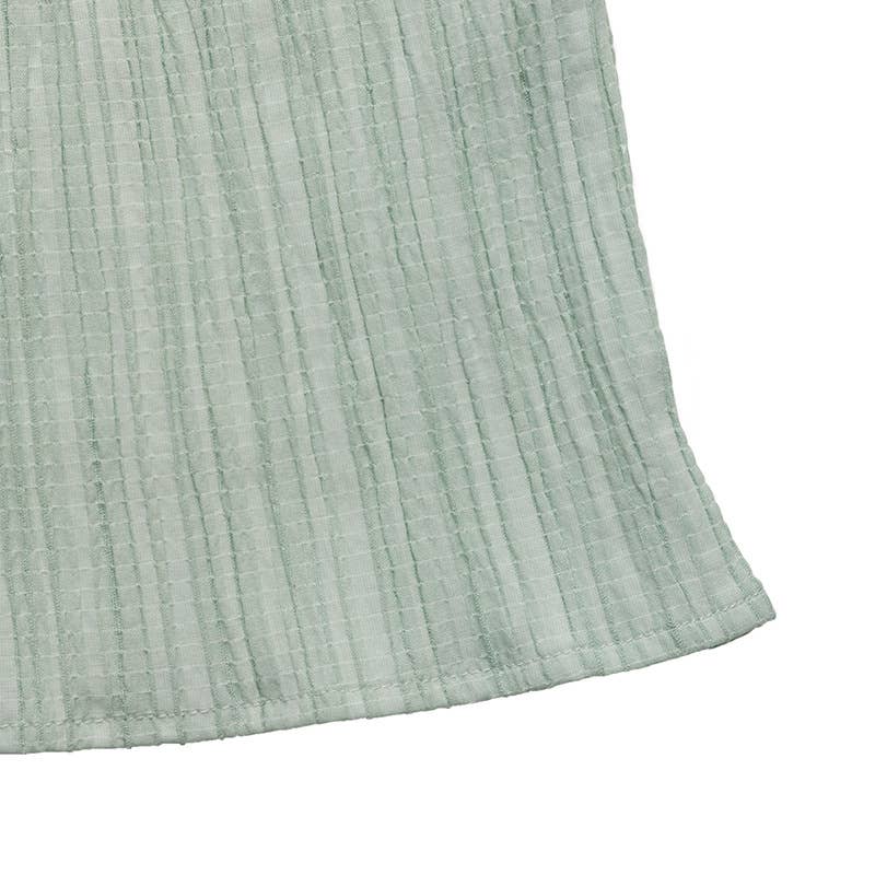 V-Neck Textured Split Hem Light Green Dress