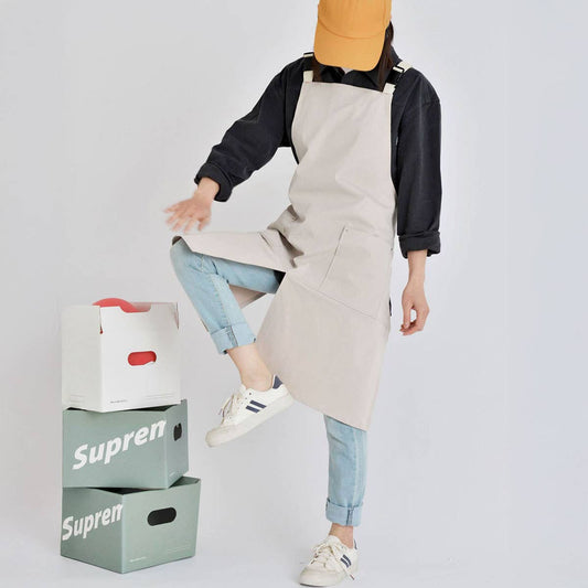 Cafe Restaurant Canvas Apron with pockets_CWMM3294