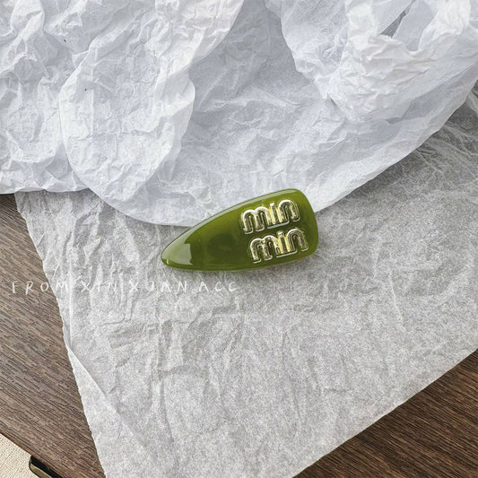 Acetate min letter hairpin Forehead side fringe clip