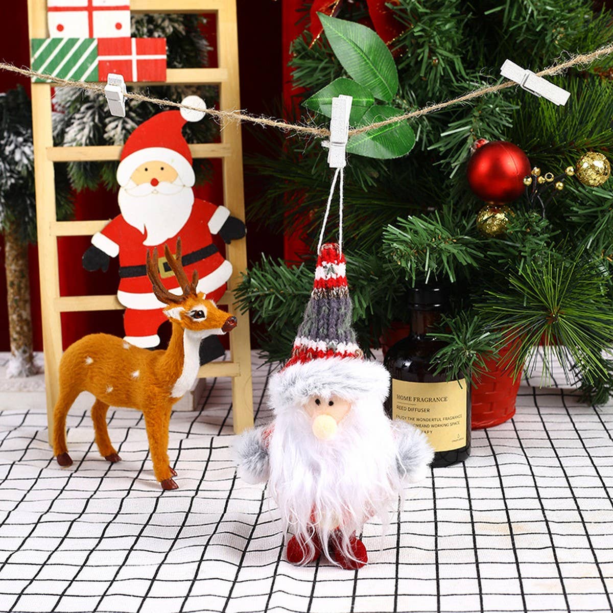 CHRISTMAS COLORFUL FABRIC FOAM PENDANT ORNAMENTS