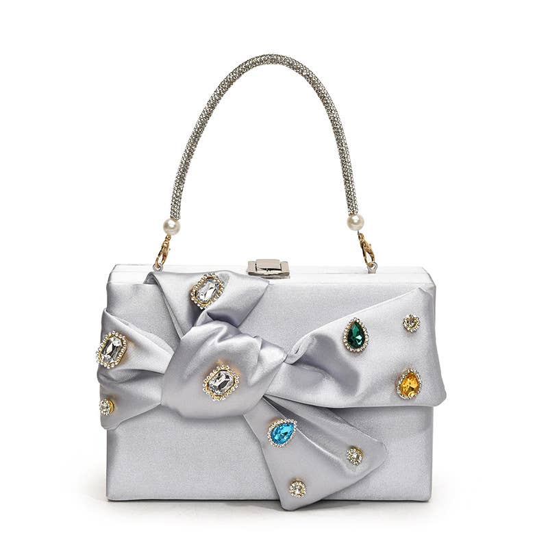 Rhinestone bow crossbody single-shoulder bag