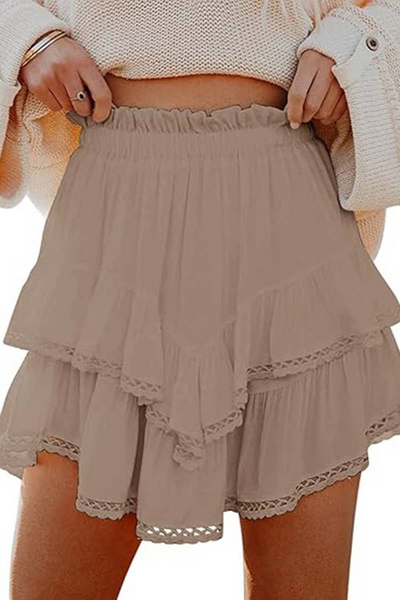 CWBSS0455_HIGH WAIST LAYERED RUFFLE MINI SKIRT