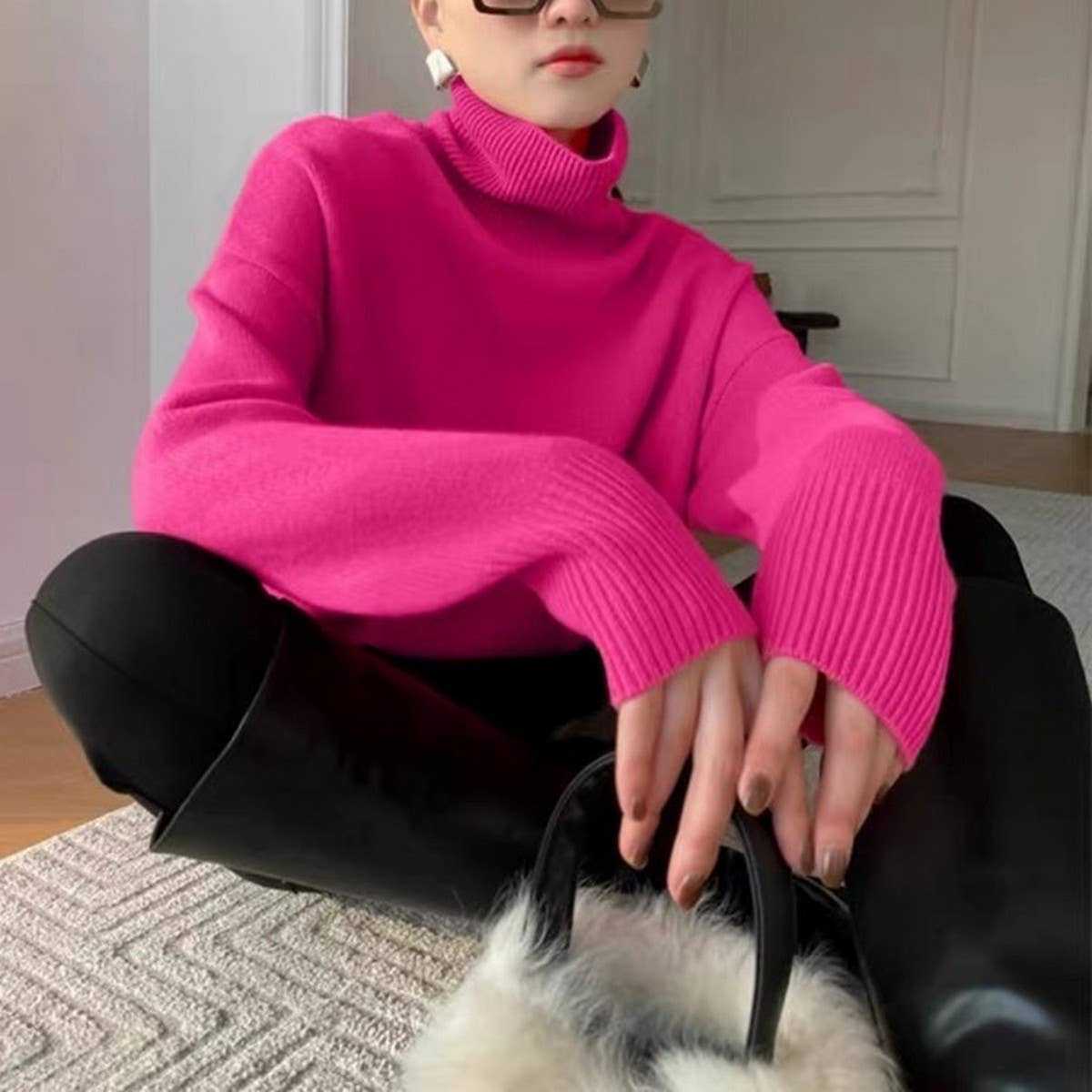 Women's Thick Knit Turtleneck Sweater