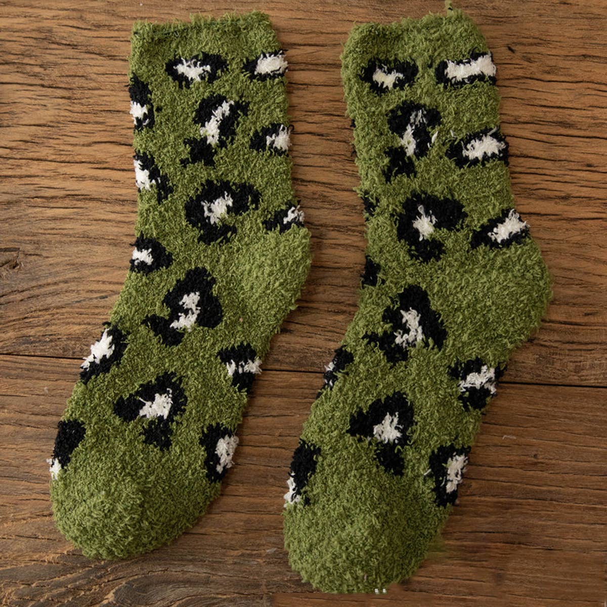 HOME WARM PADDED LEOPARD SOCKS