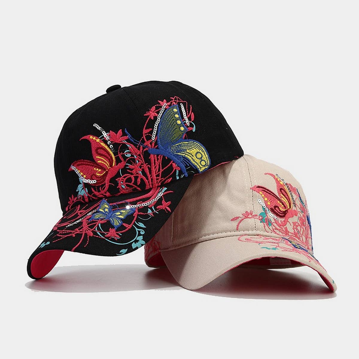 Butterfly Embroidery Baseball Cap, Women??¢s Sun Hat CWAH1648