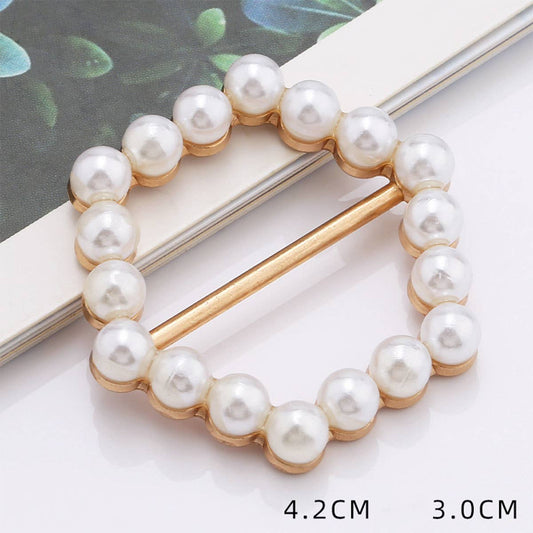METAL RING WITH PEARL TRIM WOMENS SCARF RINGS