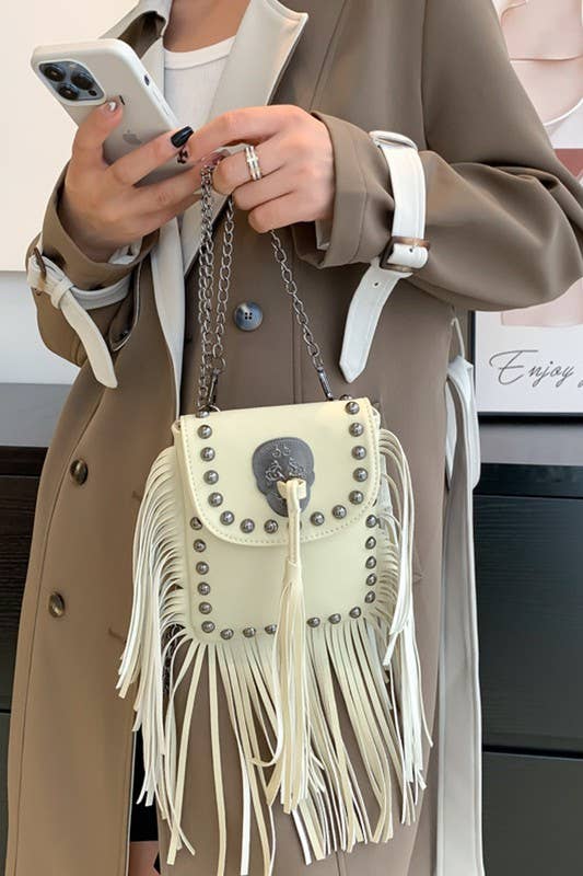 TASSEL POINT ONE SHOULDER BAG WITH FRINGE_CUAB0038