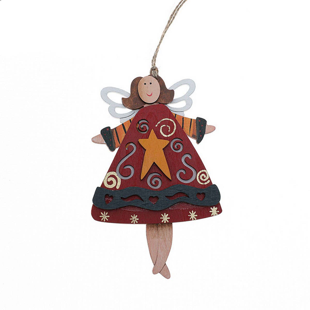 Hand Painted Wooden Xmas Tree Hanging Decor_CWMM9669