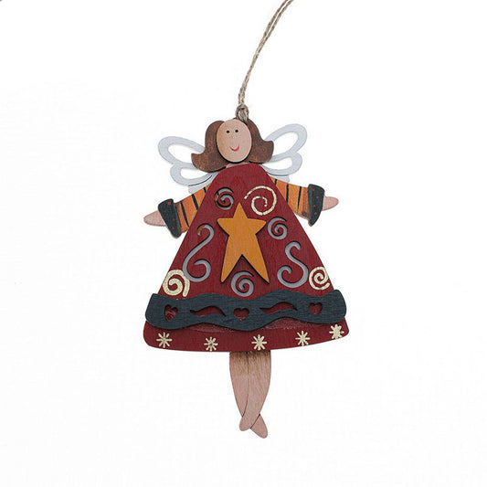 Hand Painted Wooden Xmas Tree Hanging Decor_CWMM9669
