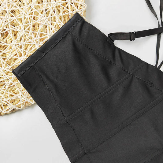 WAIST BRA WITH RHINESTONES HERRINGBONE BRA