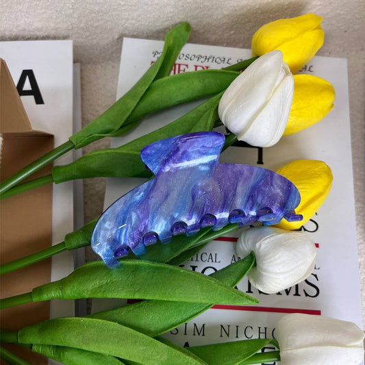 French quicksand acrylic hairpin retro shark clip