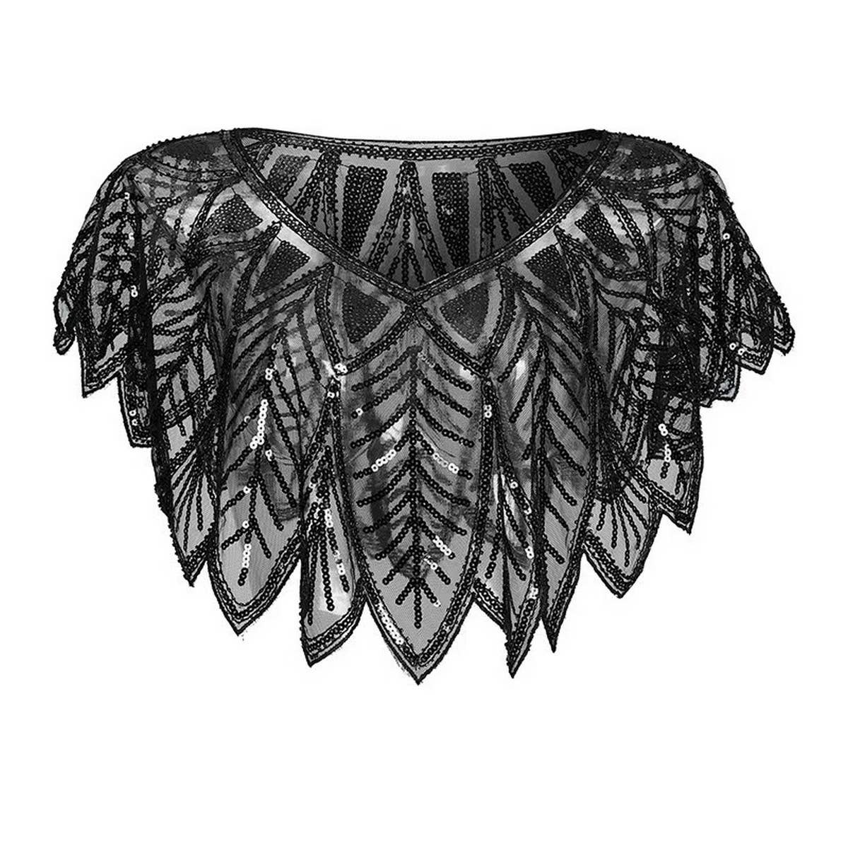 Beaded Sequin Capelet ??Vintage Evening Wrap_CWMM8957