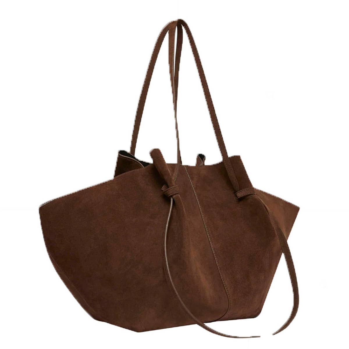 Vintage Suede Shoulder Tote Bag, Minimal Style_CWAB5395