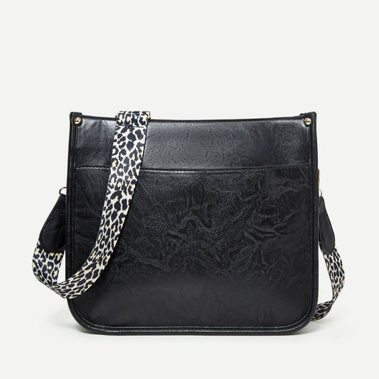 Crossbody leopard print single-shoulder tote bag