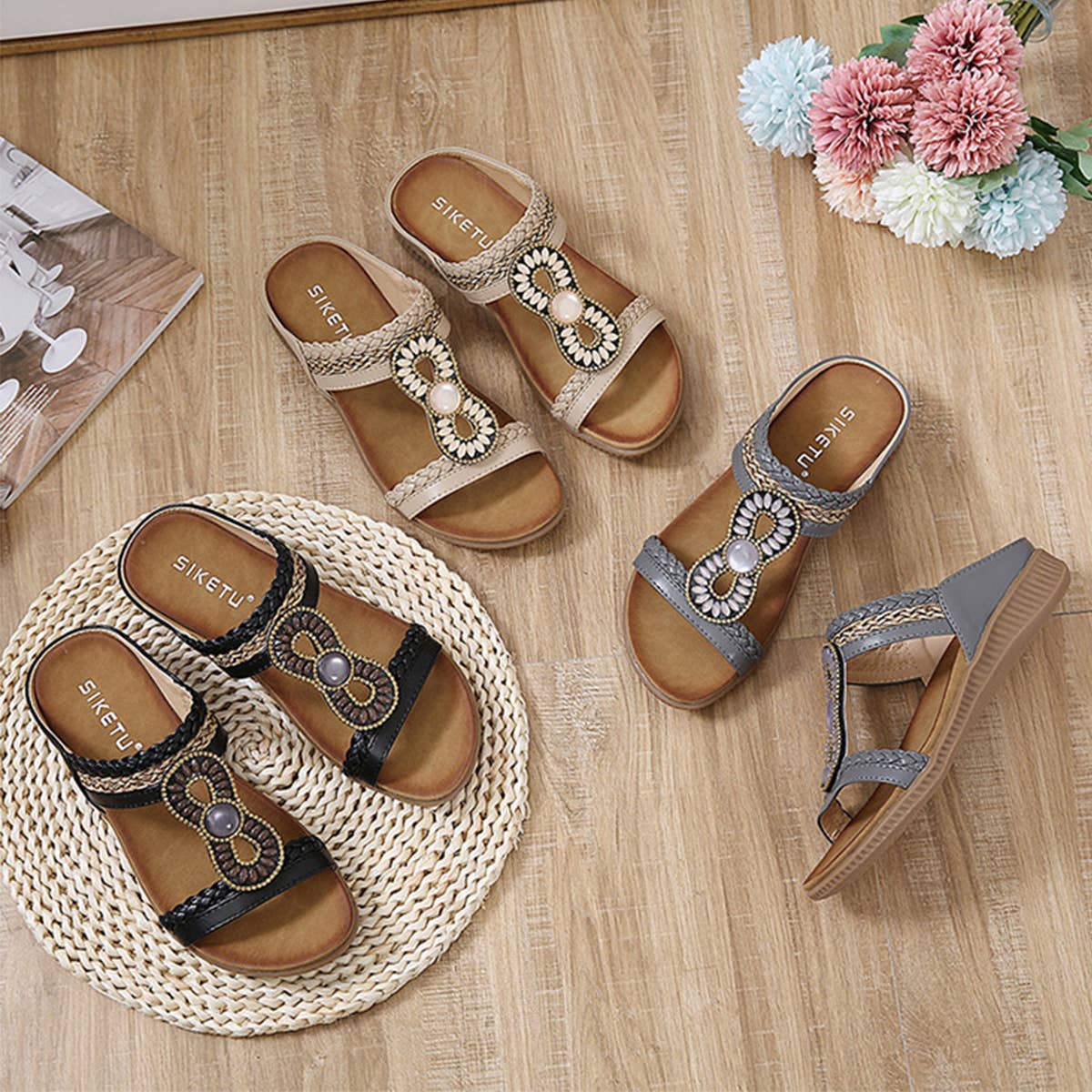 VINTAGE WOVEN COMFORTABLE SANDALS