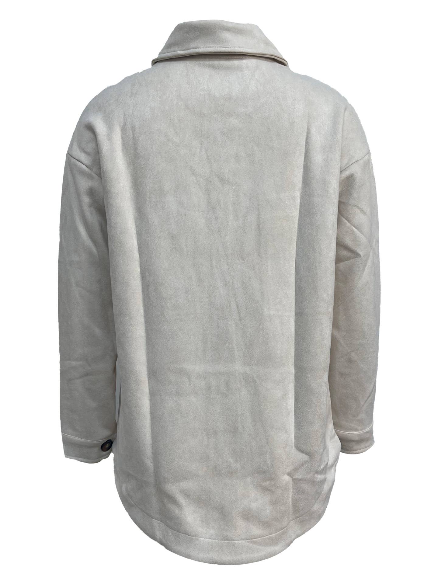 SINGLE BREASTED COMPOSITE SUEDE LONG SLEEVE COAT