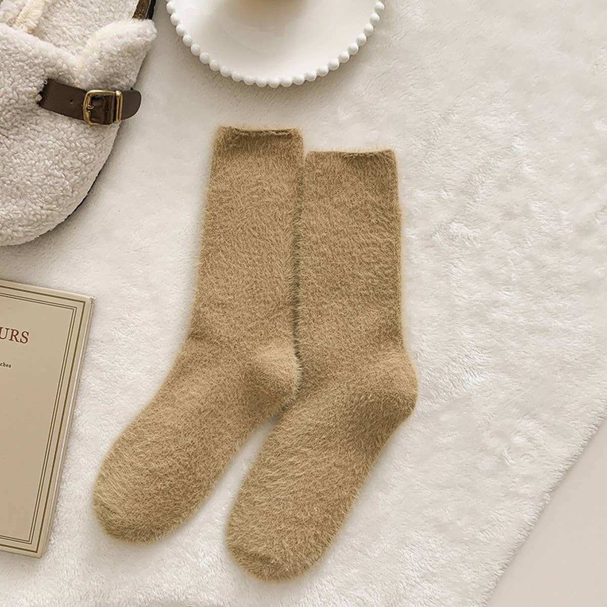 SOLID COLOR WARM THICK FLEECE SOCKS_CWMS0963