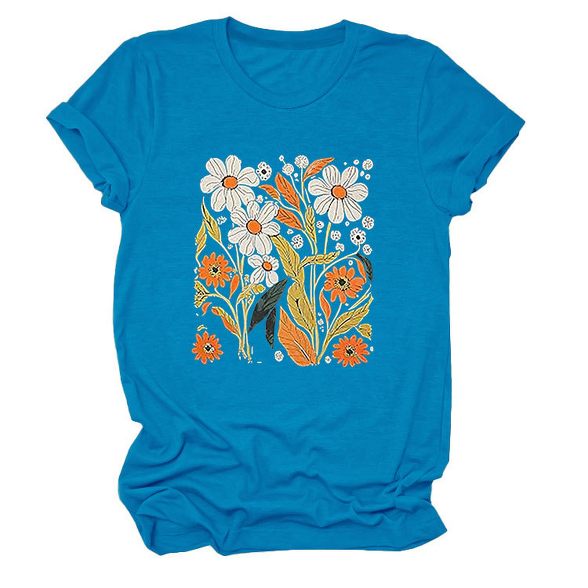 Women??¢s Summer Tee ??Floral Casual Round Neck_CWTTS1500