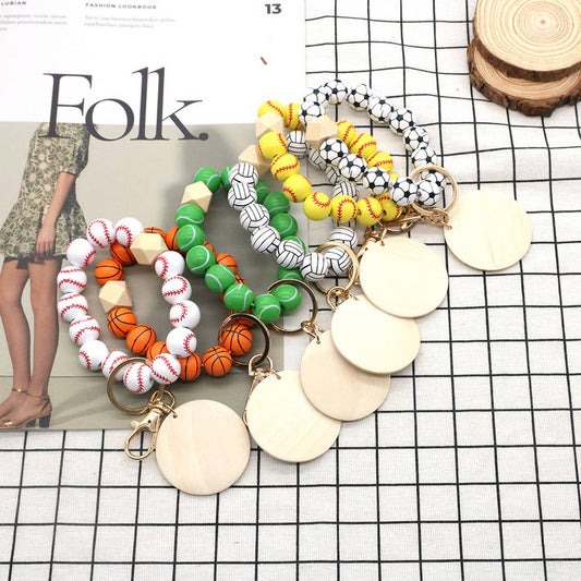 2024 PRINTED WOODEN BEAD BRACELET KEYCHAIN_CWMM1572