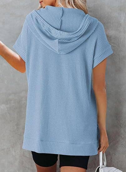 KNIT SIDE SLIT BELTED HOODIE