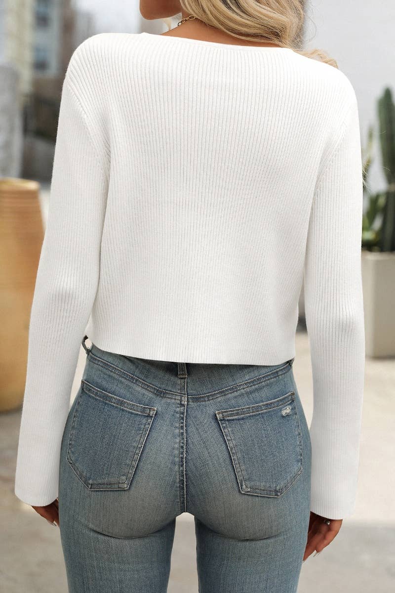 CWOCAL1434_SOLID COLOR LONG-SLEEVED ZIP-UP SWEATER CARDIGAN