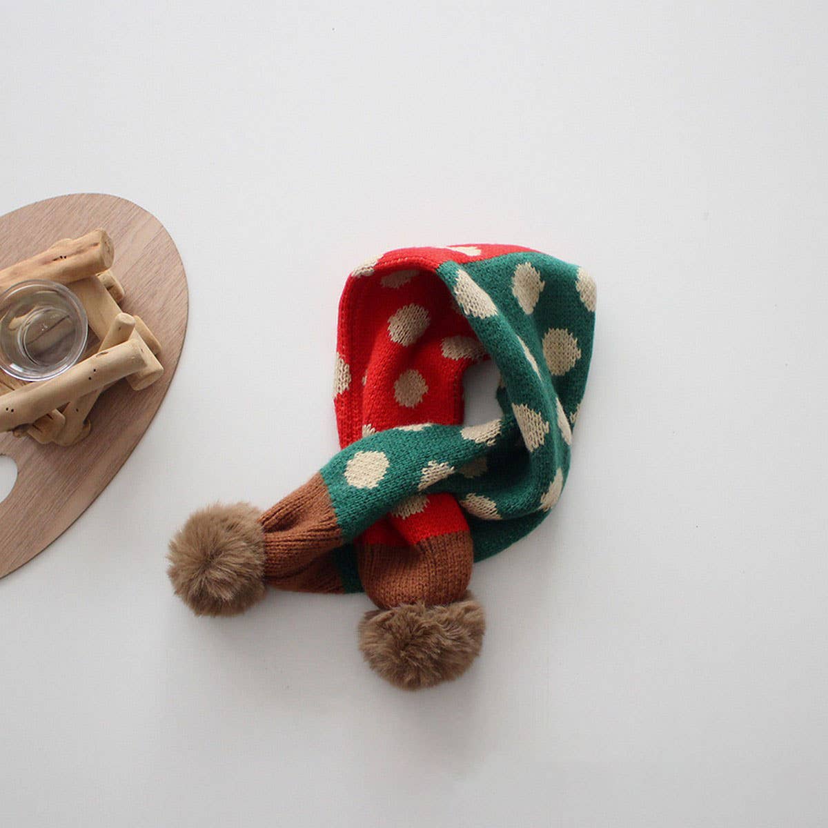 Colorful Polka Dot Knitted Scarf - Kids Neck Scarf