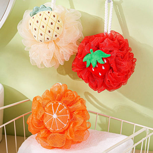 BATH POUF CUTE FRUIT BATH BALL FOAMING TENNIS BALL_CWMM3355