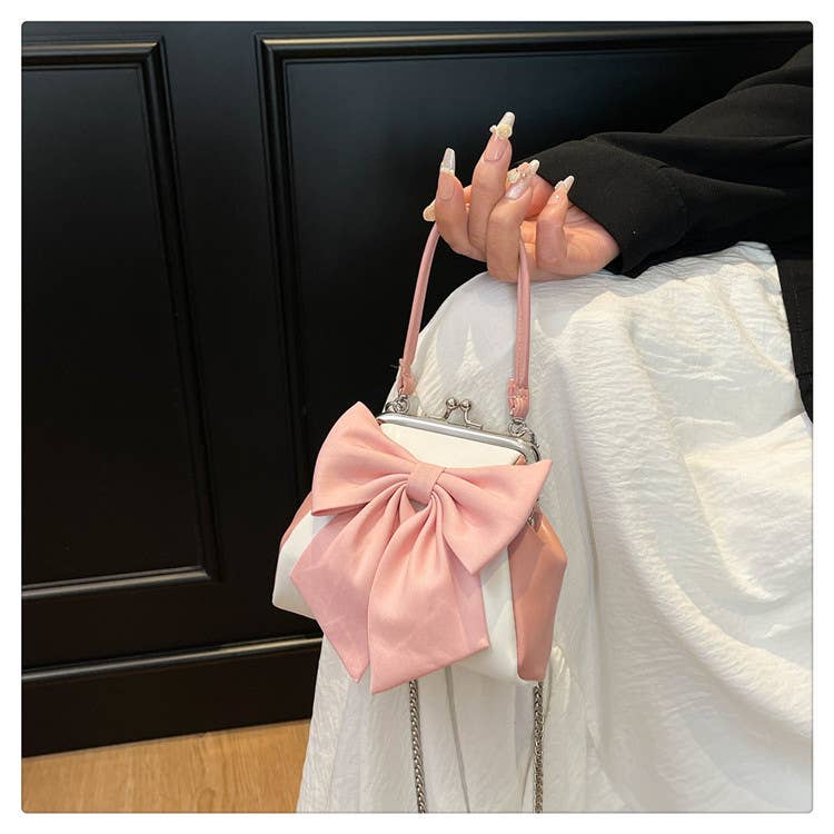 Bow tie stylish versatile clip-on crossbody bag