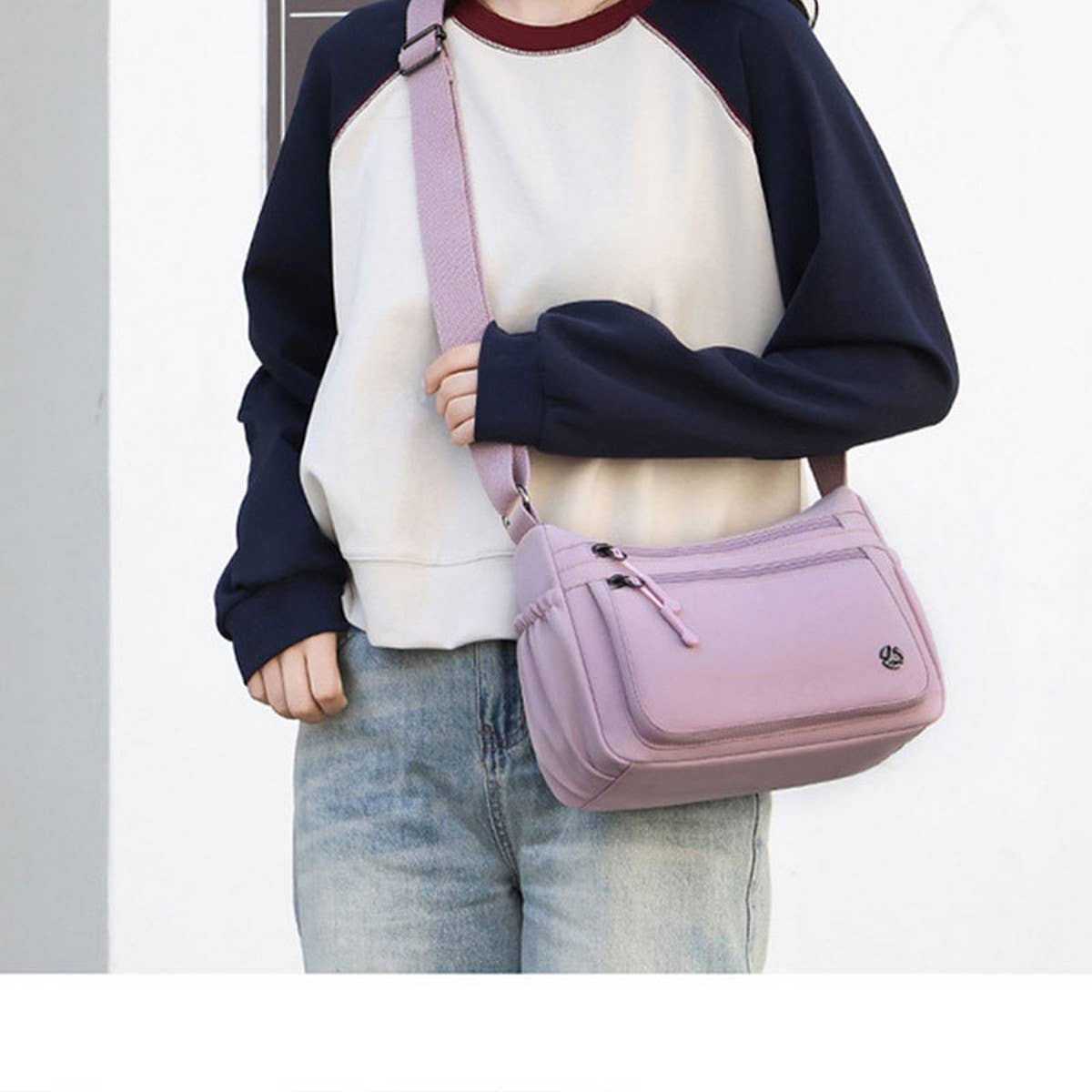CASUAL SIMPLE MULTI-LAYER NYLON SHOULDER BAG_CWASC1779