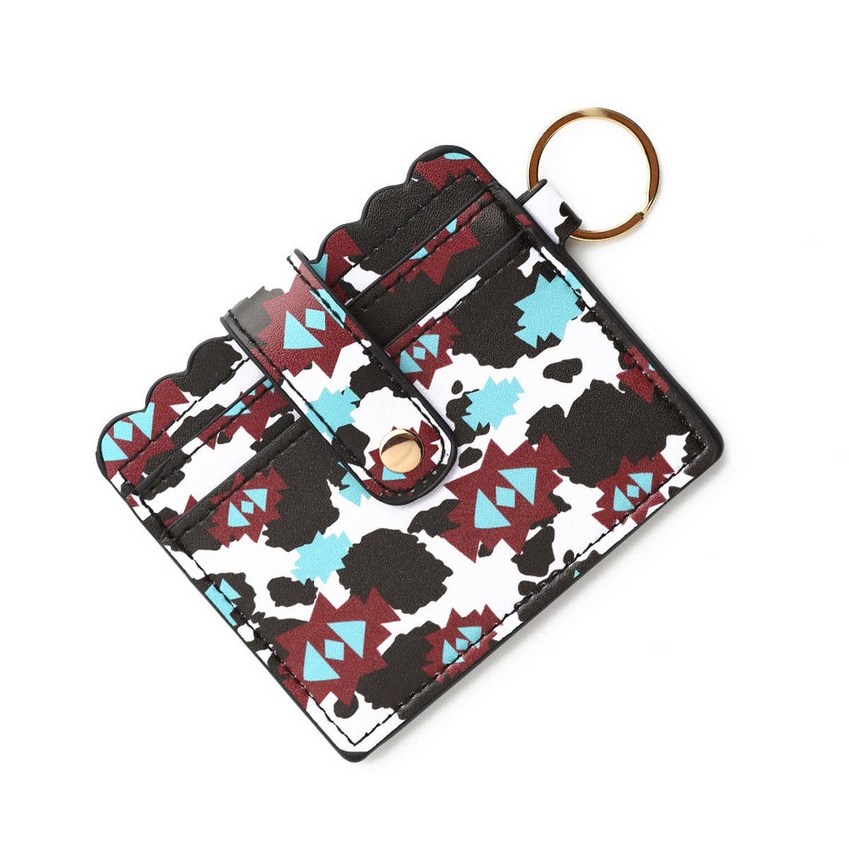 PU Leather Card Holder with Keychain & ID Slot_CWAB4938