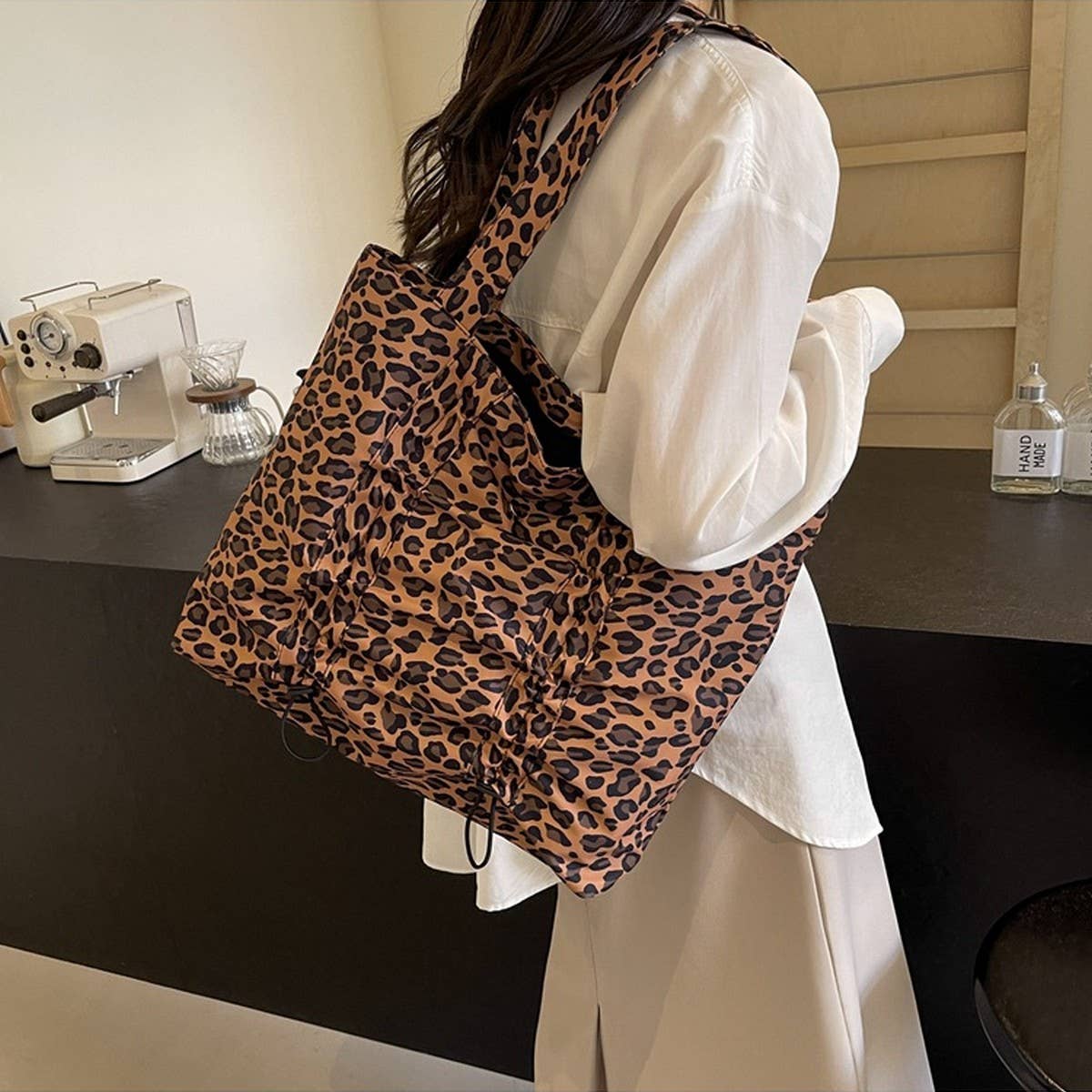LEOPARD PRINT FASHIONABLE SIMPLE VERSATILE TOTE BAG_CWAB3279