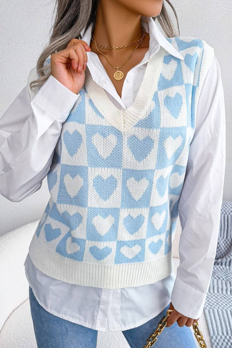 WOMEN LOVE KNIT SWEATER VEST_CWOSWSL0043