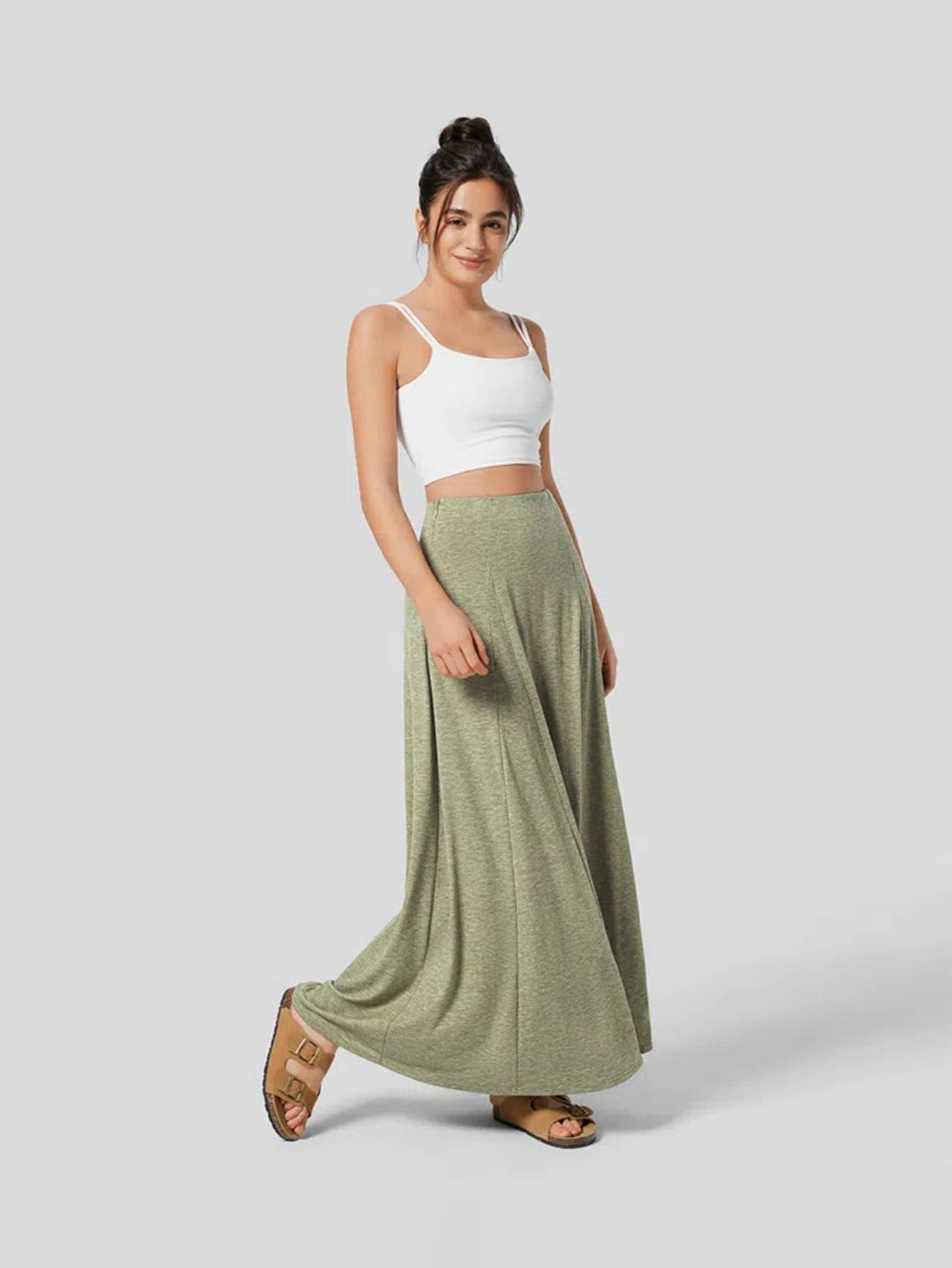 PATCHWORK HEM KNIT DROP LOOSE SKIRT