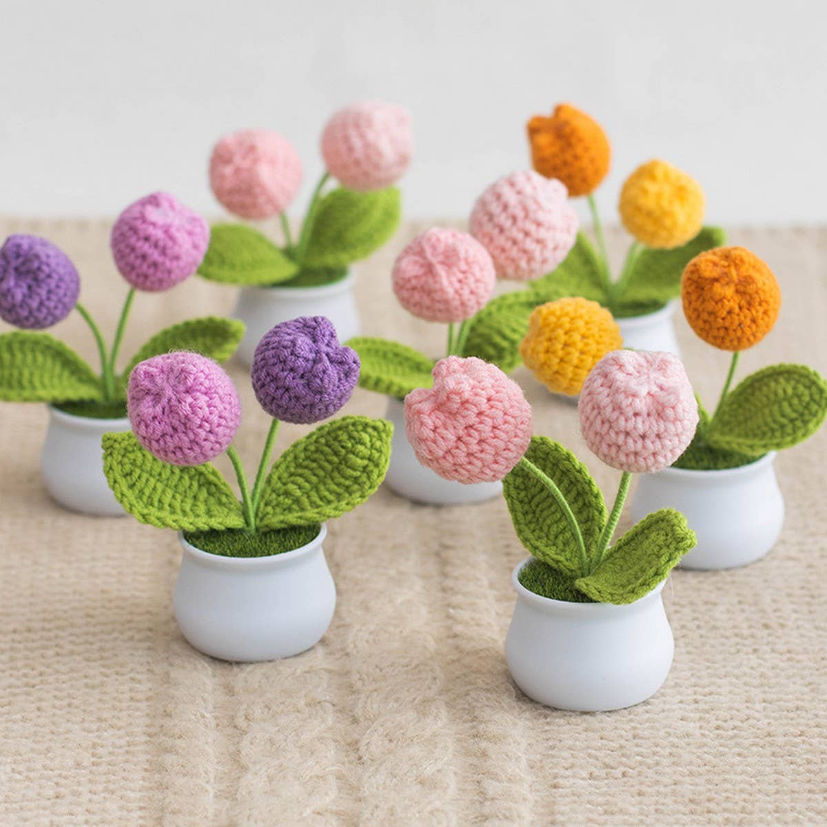 CWMM9284_TEACHER'S DAY HANDMADE CROCHETED TULIP POT