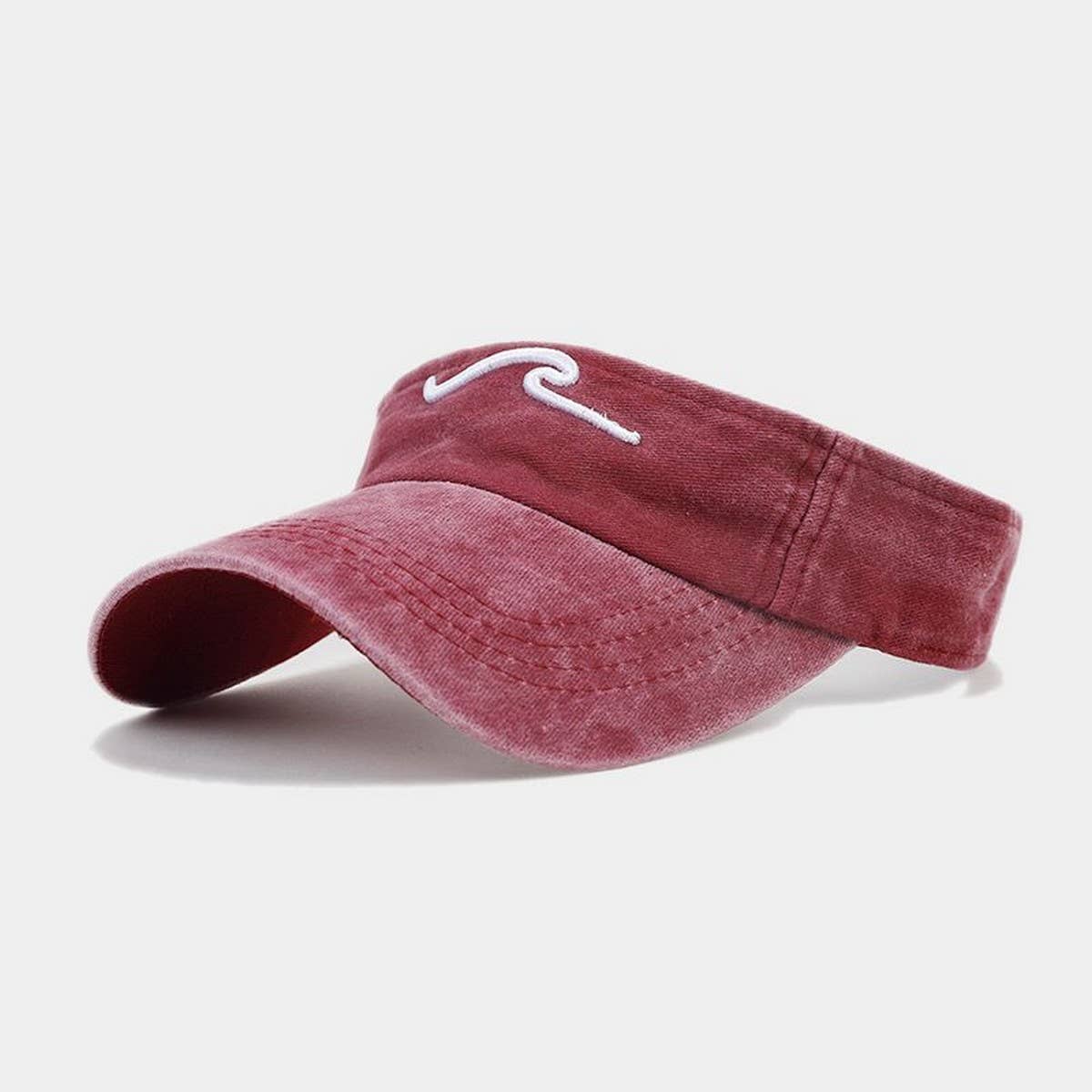 3D Wave Embroidered Visor Hat -Unisex Sunshade Cap_CWAH3299